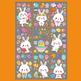 Maxbell 9 Sheets Easter Bunny Window Stickers Cute Glass Window Clings for Kids Home