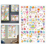 Maxbell 9 Sheets Easter Bunny Window Stickers Cute Glass Window Clings for Kids Home