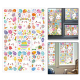 Maxbell 9 Sheets Easter Bunny Window Stickers Cute Glass Window Clings for Kids Home