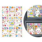 Maxbell 9 Sheets Easter Bunny Window Stickers Cute Glass Window Clings for Kids Home