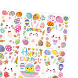 Maxbell 9 Sheets Easter Bunny Window Stickers Cute Glass Window Clings for Kids Home