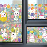 Maxbell 9 Sheets Easter Bunny Window Stickers Cute Glass Window Clings for Kids Home