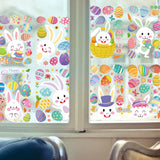 Maxbell 9 Sheets Easter Bunny Window Stickers Cute Glass Window Clings for Kids Home