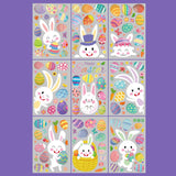 Maxbell 9 Sheets Easter Bunny Window Stickers Cute Glass Window Clings for Kids Home