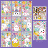 Maxbell 9 Sheets Easter Bunny Window Stickers Cute Glass Window Clings for Kids Home