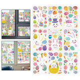 Maxbell 9 Sheets Easter Bunny Window Stickers Cute Glass Window Clings for Kids Home