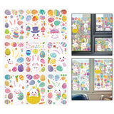 Maxbell 9 Sheets Easter Bunny Window Stickers Cute Glass Window Clings for Kids Home