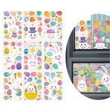 Maxbell 9 Sheets Easter Bunny Window Stickers Cute Glass Window Clings for Kids Home