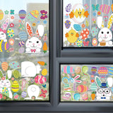 Maxbell 9 Sheets Easter Bunny Window Stickers Cute Glass Window Clings for Kids Home