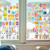 Maxbell 9 Sheets Easter Bunny Window Stickers Cute Glass Window Clings for Kids Home