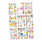 Maxbell 9 Sheets Easter Bunny Window Stickers Cute Glass Window Clings for Kids Home