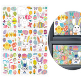 Maxbell 9 Sheets Easter Bunny Window Stickers Cute Glass Window Clings for Kids Home