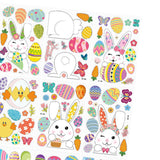 Maxbell 9 Sheets Easter Bunny Window Stickers Cute Glass Window Clings for Kids Home