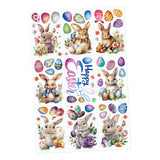 Maxbell 9 Sheets Easter Bunny Window Stickers Cute Glass Window Clings for Kids Home