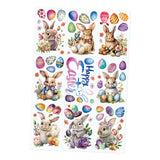 Maxbell 9 Sheets Easter Bunny Window Stickers Cute Glass Window Clings for Kids Home