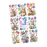 Maxbell 9 Sheets Easter Bunny Window Stickers Cute Glass Window Clings for Kids Home