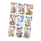 Maxbell 9 Sheets Easter Bunny Window Stickers Cute Glass Window Clings for Kids Home