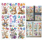 Maxbell 9 Sheets Easter Bunny Window Stickers Cute Glass Window Clings for Kids Home