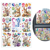 Maxbell 9 Sheets Easter Bunny Window Stickers Cute Glass Window Clings for Kids Home
