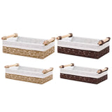 Maxbell 2 Pieces Woven Baskets Display with Handle for Coffee Snacks Drinks and Food beige