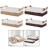 Maxbell 2 Pieces Woven Baskets Display with Handle for Coffee Snacks Drinks and Food beige