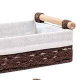 Maxbell 2 Pieces Woven Baskets Display with Handle for Coffee Snacks Drinks and Food brown