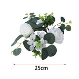 Maxbell Candle Ring Decor Round Greenery Wreath for Anniversary Party Dining Room