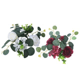 Maxbell Candle Ring Decor Round Greenery Wreath for Anniversary Party Dining Room