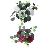 Maxbell Candle Ring Decor Round Greenery Wreath for Anniversary Party Dining Room