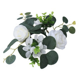 Maxbell Candle Ring Decor Round Greenery Wreath for Anniversary Party Dining Room