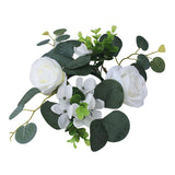 Maxbell Candle Ring Decor Round Greenery Wreath for Anniversary Party Dining Room