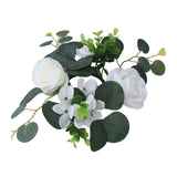 Maxbell Candle Ring Decor Round Greenery Wreath for Anniversary Party Dining Room