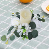 Maxbell Candle Ring Decor Round Greenery Wreath for Anniversary Party Dining Room