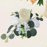 Maxbell Candle Ring Decor Round Greenery Wreath for Anniversary Party Dining Room