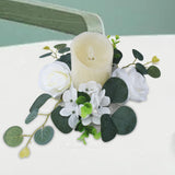 Maxbell Candle Ring Decor Round Greenery Wreath for Anniversary Party Dining Room