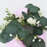 Maxbell Candle Ring Gifts Garland Greenery Wreath for Festival Dining Room Farmhouse Pink