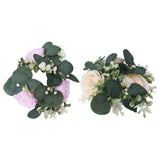 Maxbell Candle Ring Gifts Garland Greenery Wreath for Festival Dining Room Farmhouse Pink