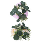 Maxbell Candle Ring Gifts Garland Greenery Wreath for Festival Dining Room Farmhouse Pink