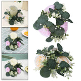 Maxbell Candle Ring Gifts Garland Greenery Wreath for Festival Dining Room Farmhouse Pink