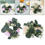 Maxbell Candle Ring Gifts Garland Greenery Wreath for Festival Dining Room Farmhouse Pink