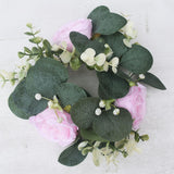 Maxbell Candle Ring Gifts Garland Greenery Wreath for Festival Dining Room Farmhouse Pink