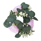 Maxbell Candle Ring Gifts Garland Greenery Wreath for Festival Dining Room Farmhouse Pink