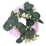 Maxbell Candle Ring Gifts Garland Greenery Wreath for Festival Dining Room Farmhouse Pink