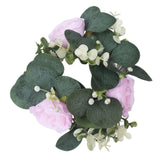 Maxbell Candle Ring Gifts Garland Greenery Wreath for Festival Dining Room Farmhouse Pink