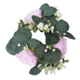 Maxbell Candle Ring Gifts Garland Greenery Wreath for Festival Dining Room Farmhouse Pink