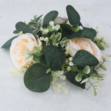 Maxbell Candle Ring Gifts Garland Greenery Wreath for Festival Dining Room Farmhouse Champagne