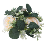 Maxbell Candle Ring Gifts Garland Greenery Wreath for Festival Dining Room Farmhouse Champagne