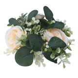 Maxbell Candle Ring Gifts Garland Greenery Wreath for Festival Dining Room Farmhouse Champagne