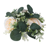 Maxbell Candle Ring Gifts Garland Greenery Wreath for Festival Dining Room Farmhouse Champagne