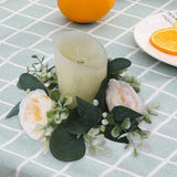 Maxbell Candle Ring Gifts Garland Greenery Wreath for Festival Dining Room Farmhouse Champagne